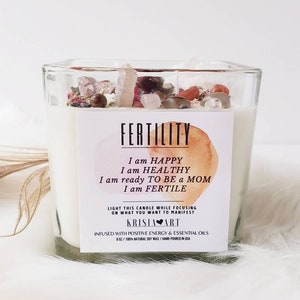 FERTILITY spell candle for pregnancy. Unique meditation candles with herbs and essential oils. Crystal candle for infertility ritual candle image 2