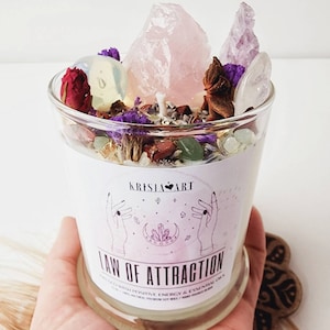 LAW OF ATTRACTION intention candle for manifestation candle magic spell ritual candle for good vibes candle spiritual candles for dreams
