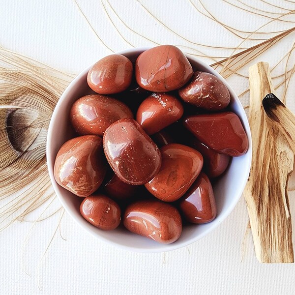 RED JASPER tumbled crystals jasper gemstone tumble reiki healing root chakra crystal for grounding Natural stone polished witchcraft supply