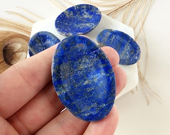 LAPIS LAZULI crystal worry stone polished pocket size for intuition communication thumb stones palm gemstone for reiki healing natural