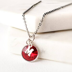 July birthstone necklace, Ruby women&#39;s necklace, Birthstone pendant necklace, Dainty birthstone necklace, Minimalist birthstone necklace