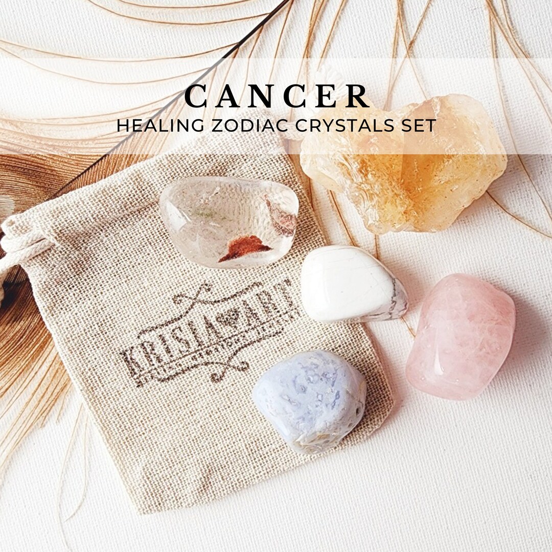 Cancer Rising Sign Crystal CANCER Crystal Set, Astrology Crystals Healing, Zodiac Crystal Sets for ...