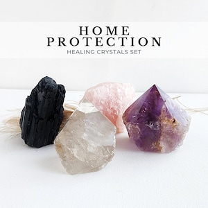 HOME PROTECTION crystal set for negative energy removal, cleansing, purification. Crystals kit for housewarming gift, protection amulet