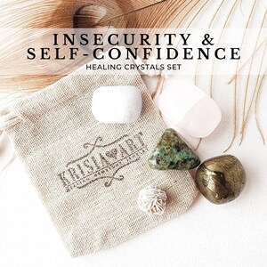 INSECURITY & SELF-CONFIDENCE crystal set for root and solar plexus chakra healing. Meditation crystal collection for manifesting intentions