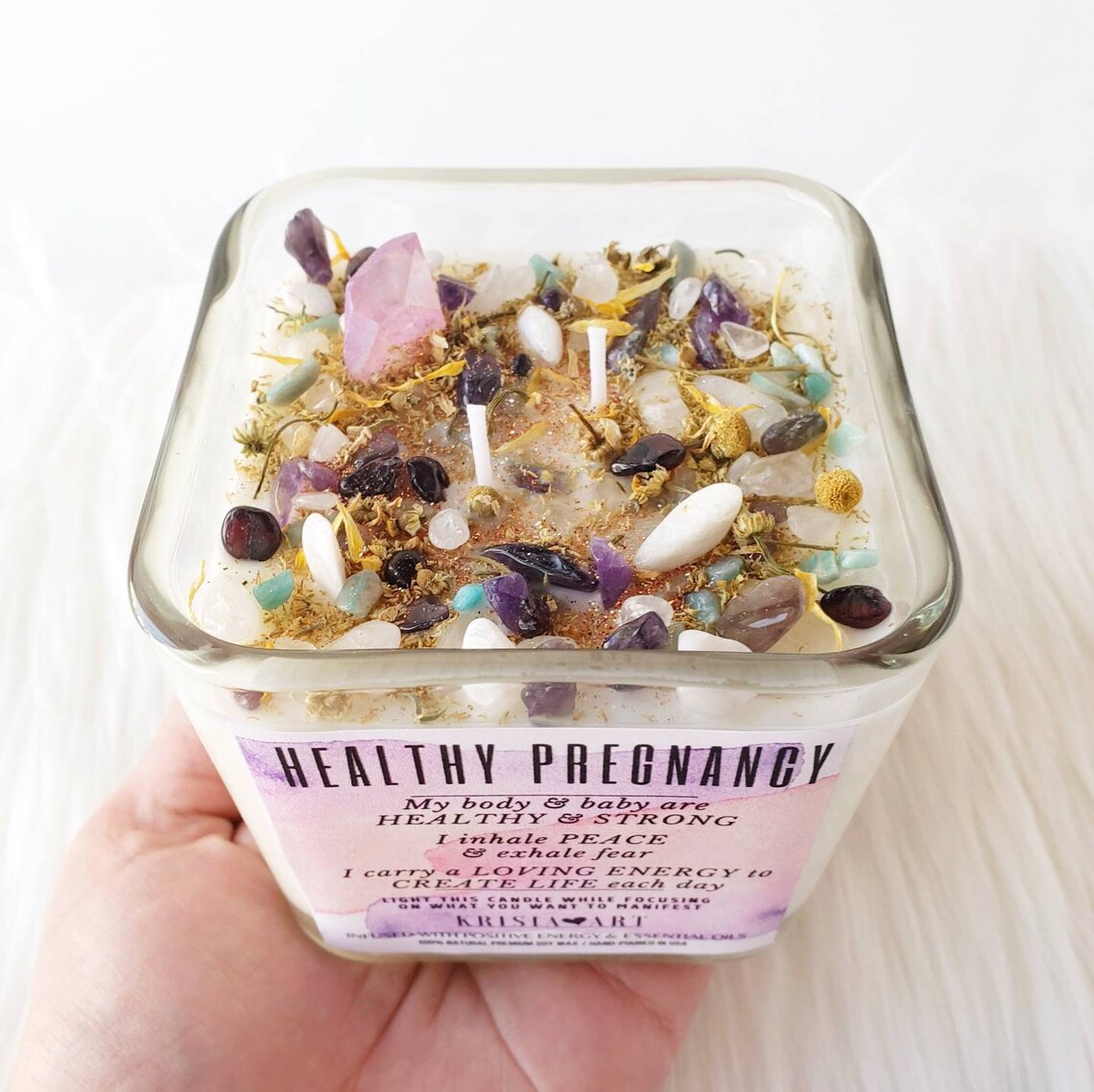 Healthy PREGNANCY Crystals Spell Candle for Pregnancy Gift for Etsy