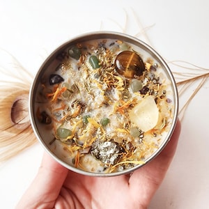 ABUNDANCE Intention Candle for Attraction and Manifestation. Tin Candle ...