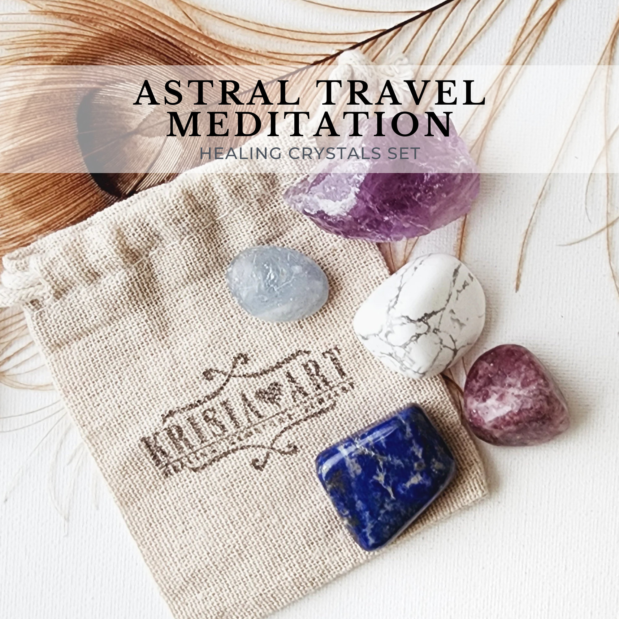 ASTRAL TRAVEL Crystal Set for Deep Meditation Healing Crystals