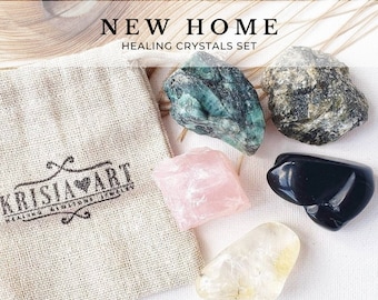 NEW HOME crystal set for peace, blessing and protection crystals kit. Healing crystals for new beginnings, housewarming gift. Krisiaart