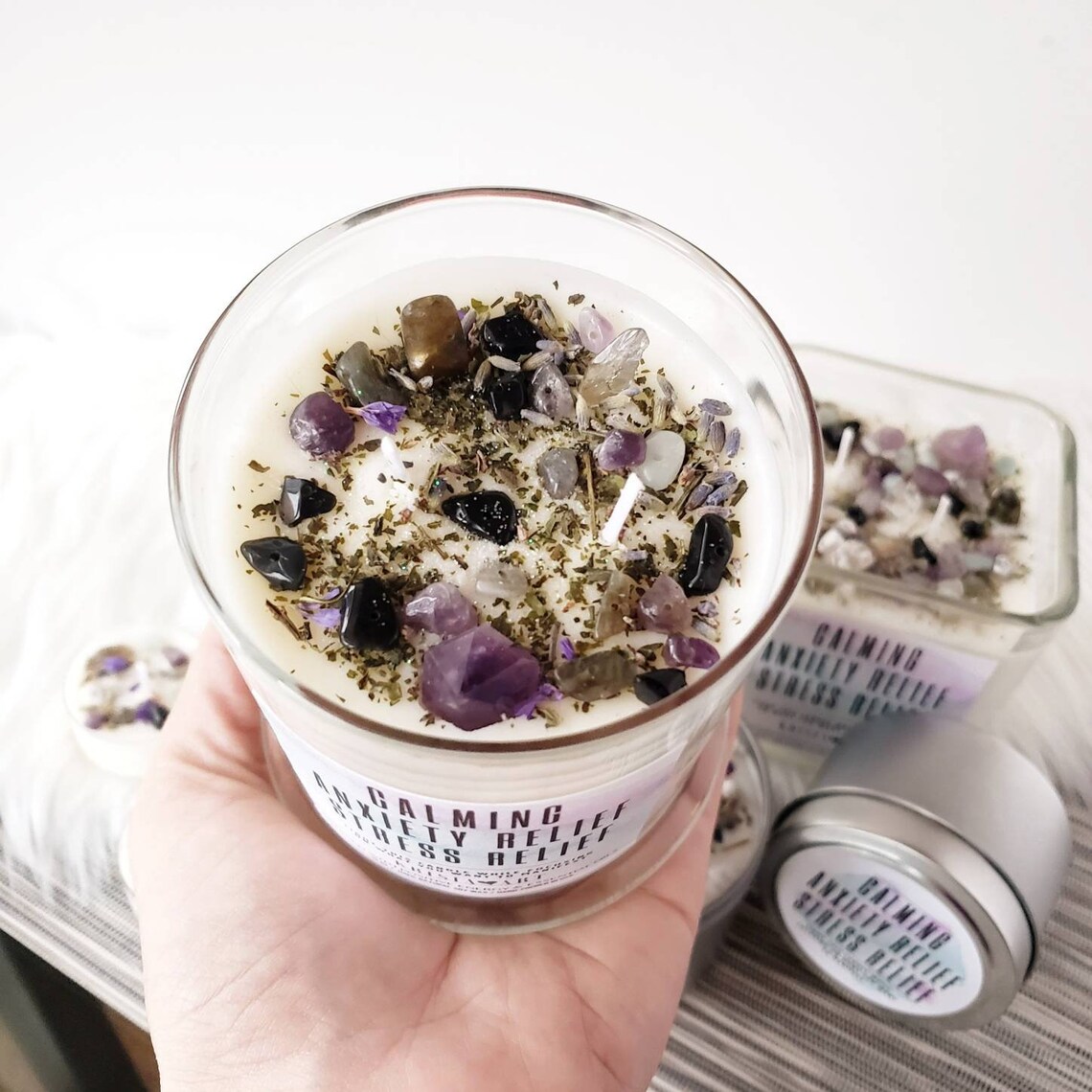 CALMING STRESS relief & ANXIETY candle. Scented healing Etsy