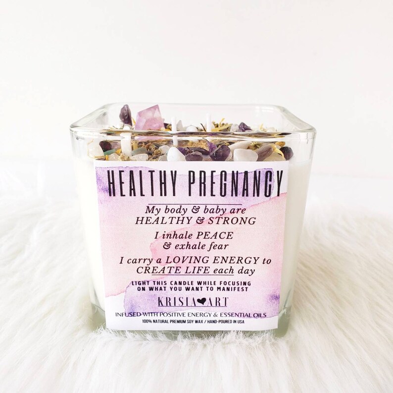 Healthy PREGNANCY Crystals Spell Candle for Pregnancy Gift for Etsy