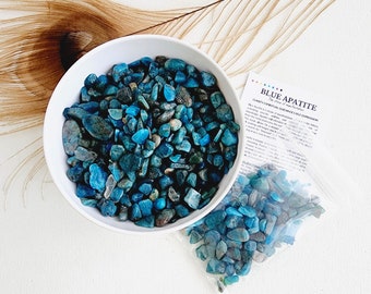 Chips de cristal de APATITA AZUL pulidos sin agujeros, piedras para suministros de bricolaje y fabricación de velas de cristal, chips de cristales semipreciosos, artesanías de orgón