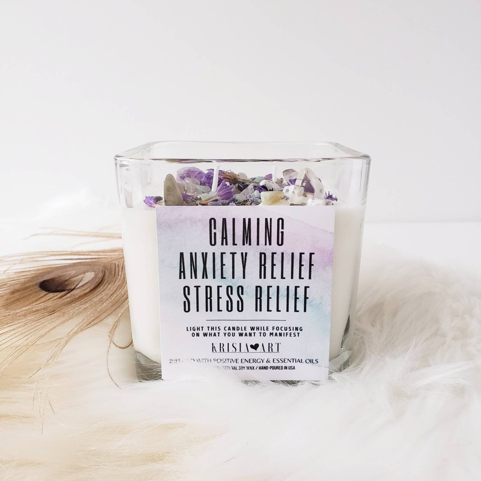CALMING STRESS Relief & ANXIETY Candle. Scented Healing Etsy