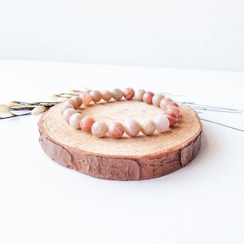 HAPPINESS and COURAGE bracelet beaded Balance bracelet for women healing crystals and stones Sunstone bracelet stretch unisex bracelet