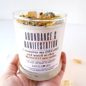 ABUNDANCE Intention Candle for Attraction and Manifestation. Tin Candle ...