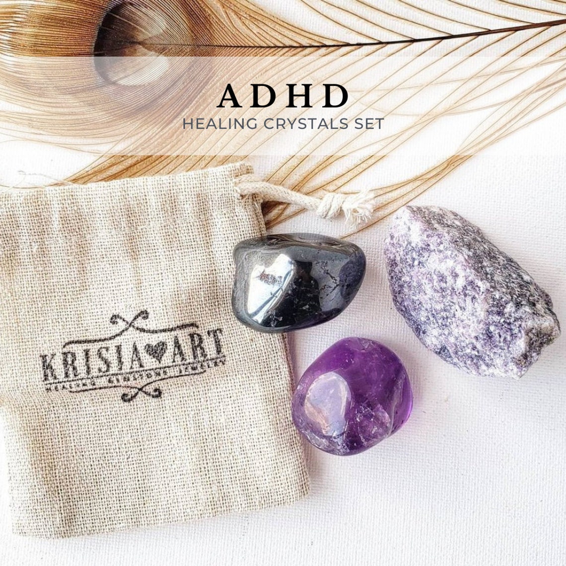 Crystals for ADHD Attention & Focus Crystal Set for Etsy