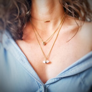 Layered necklace set of 3 for women. Clear quartz necklace gold layering necklaces Boho stacking necklace 3 layer crystal & chain necklace