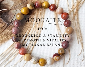 8mm MOOKAITE bracelet for motivation grounding strength bracelet Healing crystal mookaite jasper bracelet balance unisex root chakra jewelry