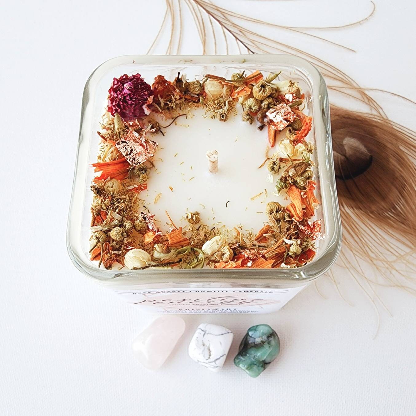POSITIVE ENERGY Hidden Crystals Candle for Attraction and Manifestation ...