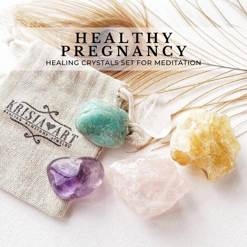 PREGNANCY Crystals Set for Pregnancy Meditation. Amethyst Etsy
