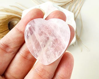 ROSE QUARTZ crystal worry stone heart shape polished pocket size for love harmony meditation thumb stones palm gemstone reiki healing