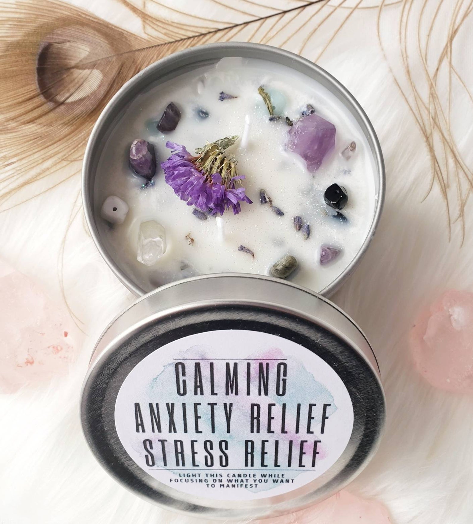 CALMING STRESS Relief & ANXIETY Candle. Scented Healing Etsy