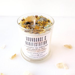 ABUNDANCE Intention Candle for Attraction and Manifestation. Tin Candle ...