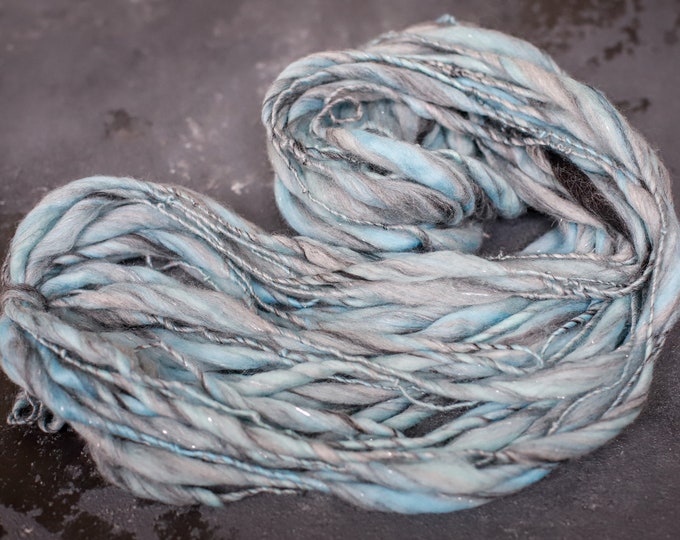 Art Yarn handspun Merino wool slub thick and thin