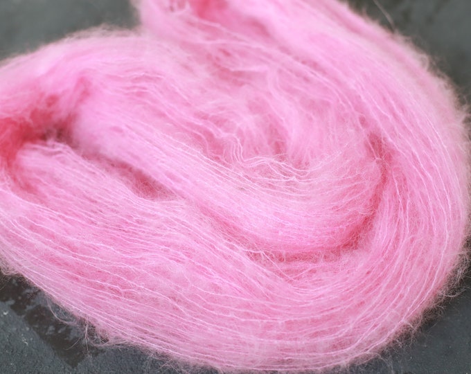 Alpaca wool, kid mohair, neon pink, alternative to mohair wool