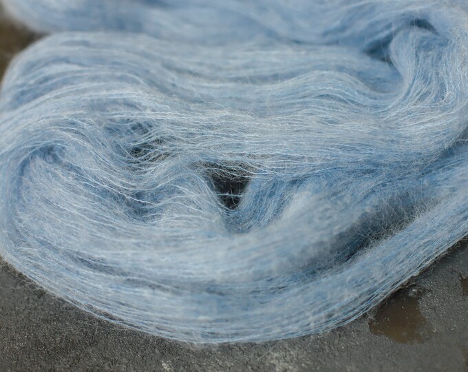 Mohair wool, kid mohair, light blue