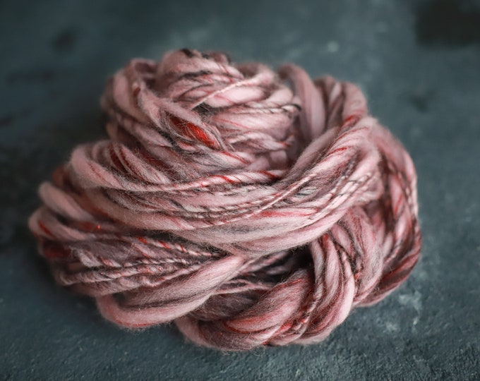 HANDSPUN Art Yarn thick and thin/ Hand-spun effect yarn / Merino wool slub / thick and thin