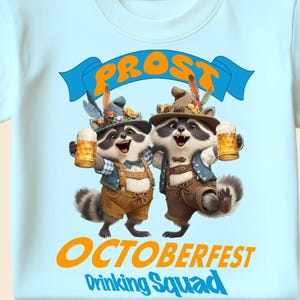 Dessin animé de raton laveur d'Octoberfest PNG Image Clipart fichier de conception de sublimation graphique SVG tout usage commercial pour T-shirt téléchargement numérique instantané