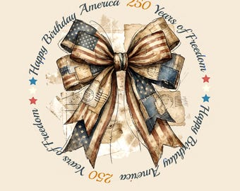 Amerykańska kokardka urodzinowa PNG, projekt kolażu, patriotyczna grafika do sublimacji, DTF, wydruk (natychmiastowe pobranie cyfrowe)