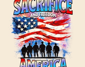 Fajerwerki Żołnierzy na Dzień Pamięci w formacie PNG, projekt flagi amerykańskiej, patriotyczna grafika do sublimacji, DTF, wydruk (natychmiastowe pobranie cyfrowe)