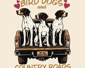 Psy myśliwskie i wiejskie wzory PNG, obraz rasy wyżła, grafika myśliwska do sublimacji, DTF, wydruk (natychmiastowe pobranie cyfrowe)