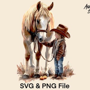 Diseño de sublimación PNG de pequeño vaquero, futura estrella de rodeo, clipart vectorial SVG, diseño de camiseta de amigo caballo, descarga digital instantánea occidental, archivo PNG