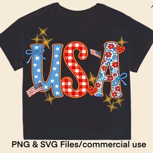 Letra decorativa dos EUA PNG Camiseta Sublimação Gráfico 4 de julho Clipart Imagem Memorial Day SVG Design Patriot Download digital instantâneo png