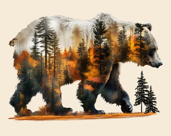 Amazon.com: Head A Ferocious Grizzly Bear Funny Canvas Wall