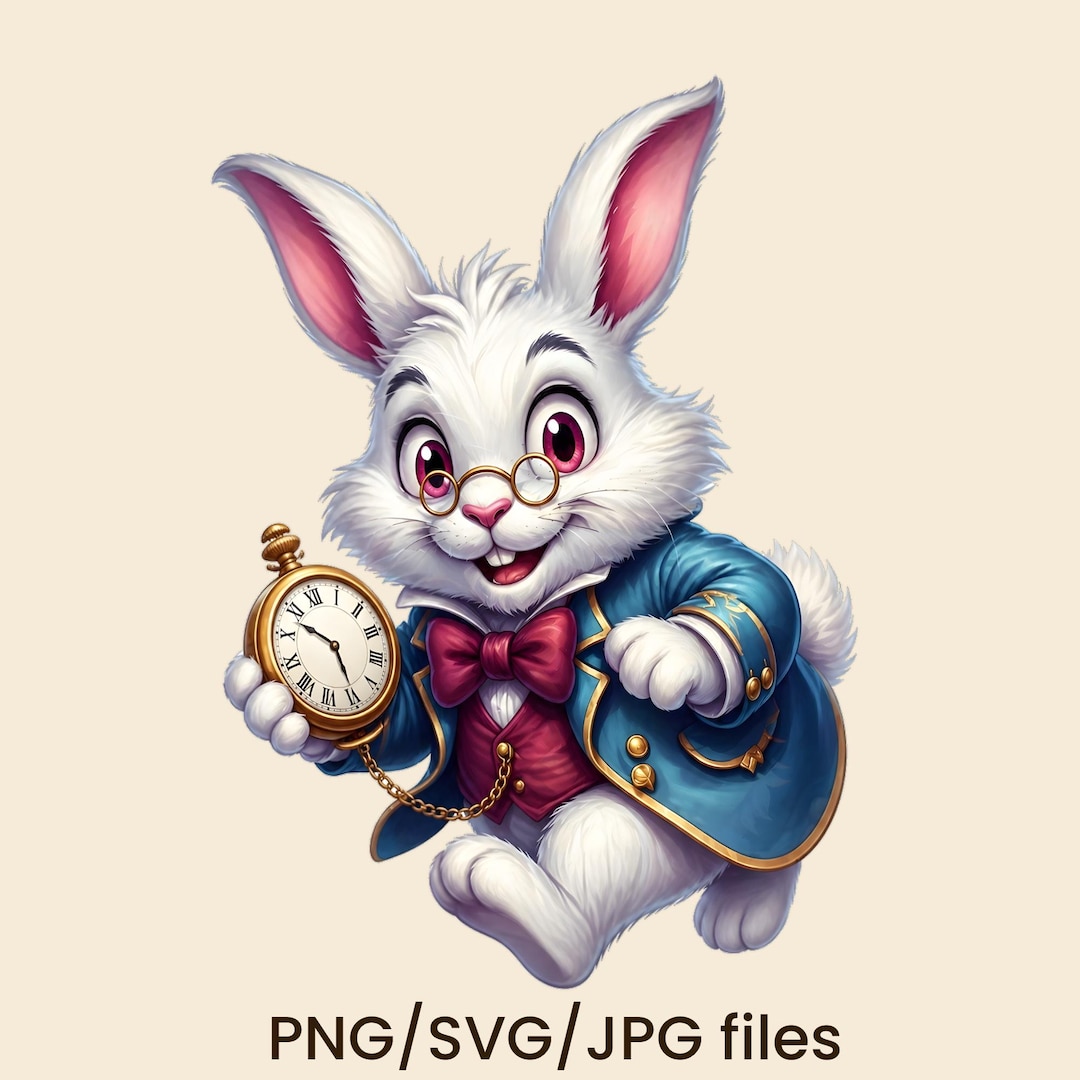 White Rabbit Alice in Wonderland PNG Design, Anime Image, Fantasy ...