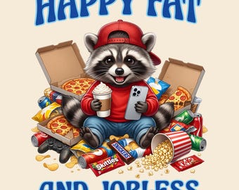 Zabawny szop pracz PNG, grafika z piciem kawy, leniwy bandyta w masce, humorystyczny cytat w formie sublimacji (natychmiastowe pobranie cyfrowe)