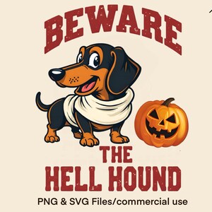 Halloween teckel PNG T-shirt sublimatie Design Doxie Cartoon clipartafbeelding Happy Jack-O-lantern SVG-afbeelding Instant Digitale Download