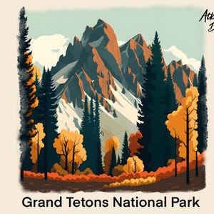 Parque Nacional Grand Tetons PNG Design de Sublimação Acampamento de Verão PNG Wyoming png Design de Camiseta Jackson Hole Download Digital Instantâneo PNG