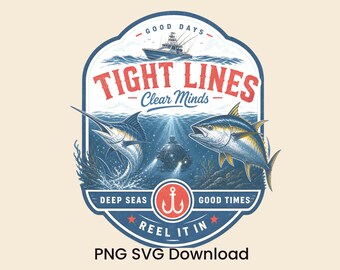 Diseño de camiseta de pesca en agua salada PNG SVG, Buenos momentos en alta mar, Reel It In, Pescador, Regalo para pescadores, Gráfico de vida marina