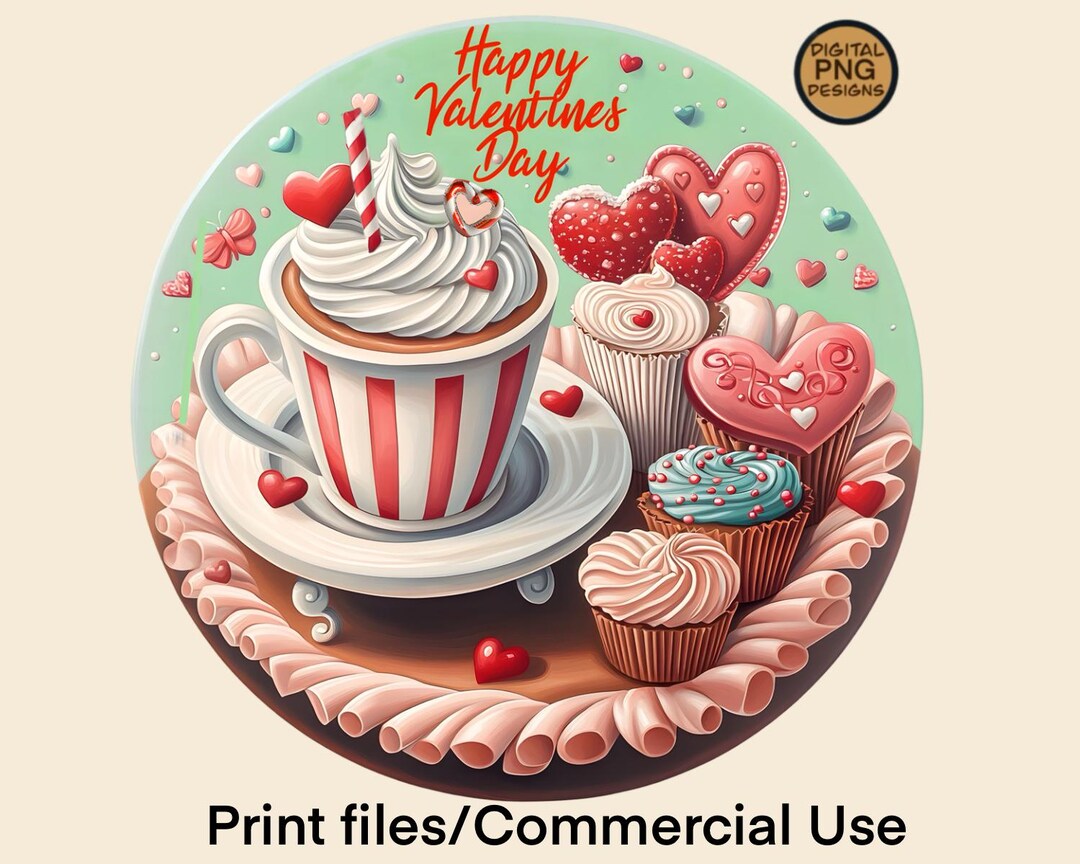 Happy Valentines Day PNG Sublimation Design Luxurious Sweets PNG ...