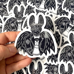 Pegatina de vinilo de murciélago vampiro. Calcomanía gótica de terror para papelería. Decoración para cuadernos, botellas o portátiles.
