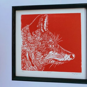 Fox Linocut Print: Spirit Guide Animal Art, Limited Edition