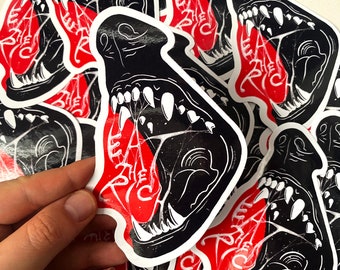Eat The Rich Vinyl Sticker. Political Socialist Angry Stationary Decal. Decoration for notebooks, bottles or laptops