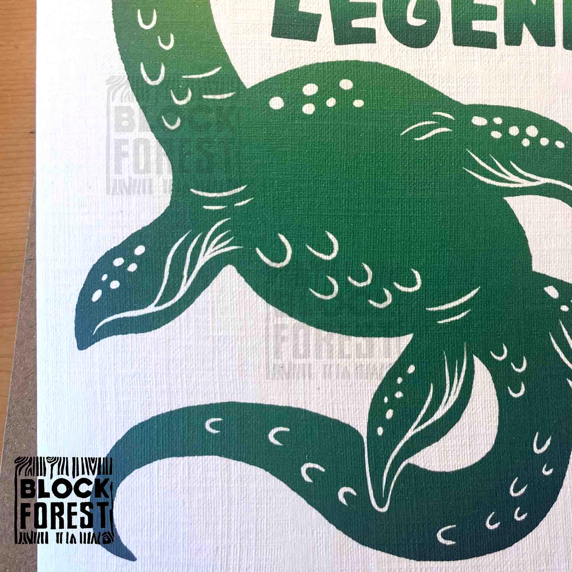 Monster Linocut You're A Legend - Loch Ness Monster Linocut Card. for Special Friends ...