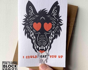 Big Bad Wolf Gothic Love Greetings Card