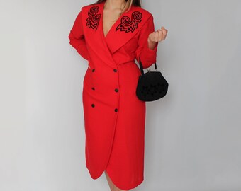 red dress jacket