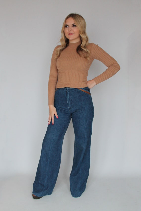 70s Wrangler Flared Jeans / Blue Denim Flared Jean